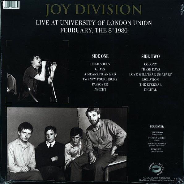 Joy Division - Live At University Of London Union, February The 8th 1980  - LP